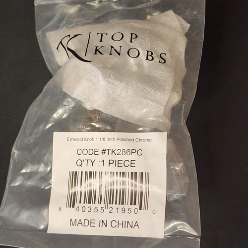 Top Knobs TK286 Emerald 1-1/8 Inch Polished Chrome Cabinet Knob Octagonal  - Picture 1 of 3