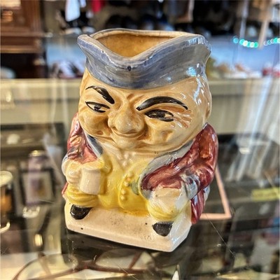 Toby Style Character Ceramic Creamer Pitcher, Made in Japan