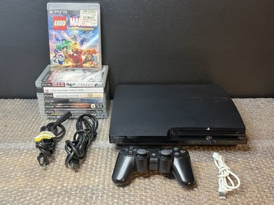 Bundle Sony PlayStation 3 PS3 Slim 160GB Black Console with 7 Games - Tested!