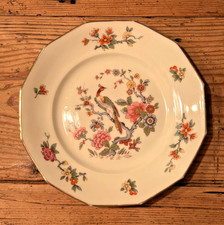 Vintage Faïence Teller - St. Amand Stil - "Oiseaux de Paradis" um 40er-50er Jahre