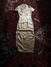 VTG Champagne Cheongsam Traditional Chinese Dress Evening