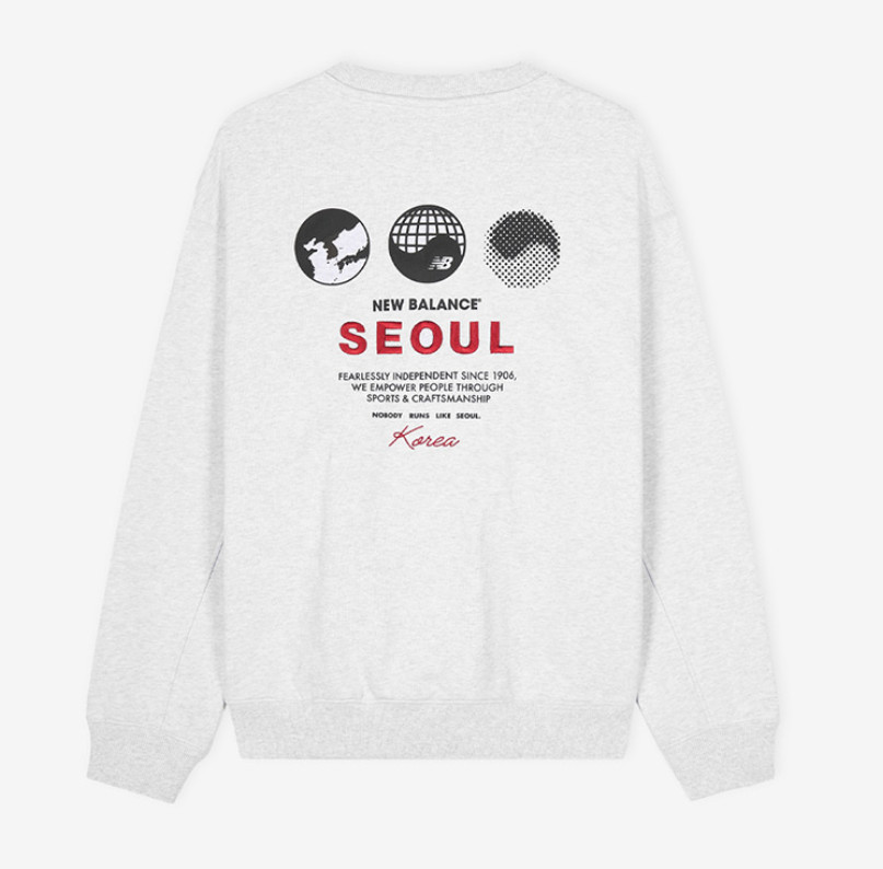 New Balance UNI Seoul Global Exclusive Sweatshirt Casual Top LGray NBNCG2A013 22590₽