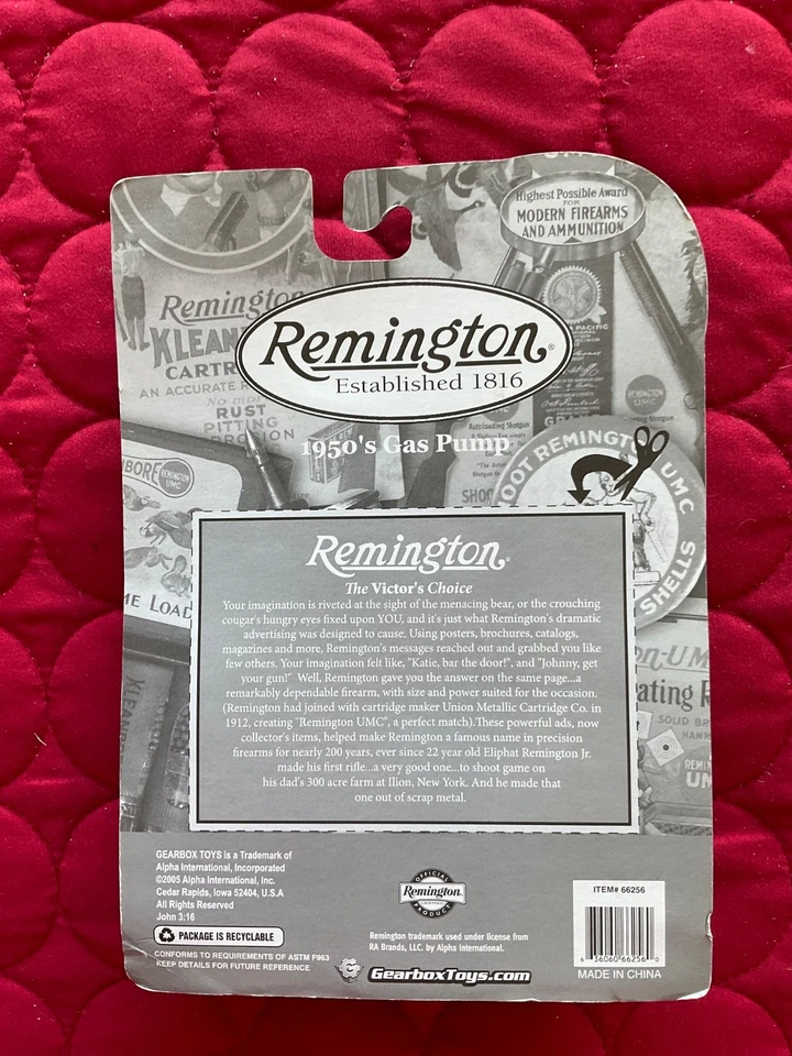 Remington 1950s Gas Pump Die Cast Metal Collector Card Gearbox Toys Vintage 2005 - Image 2 of 2