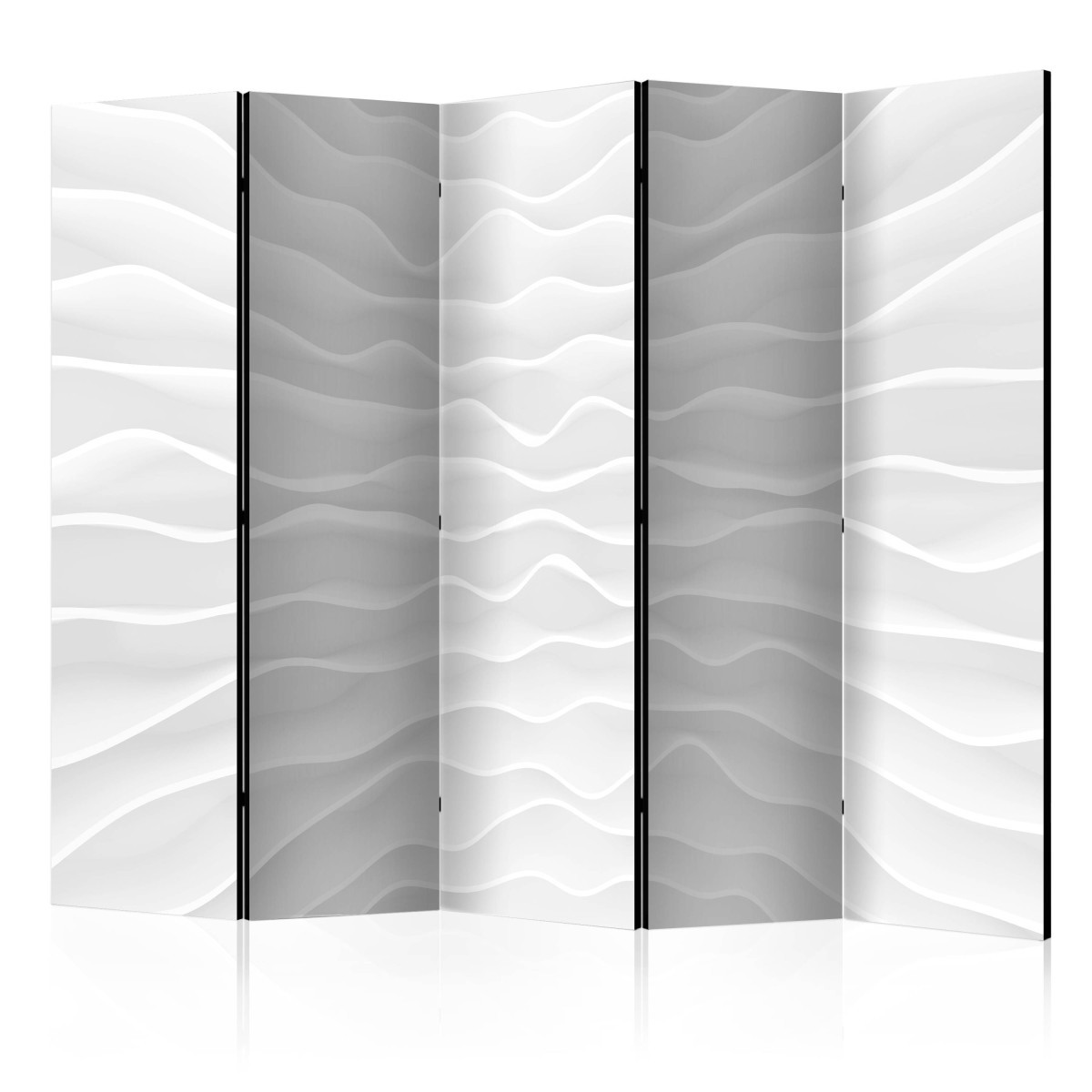 Paravent 5 volets Origami Wall 172x225 cm en toile intissée blanche