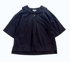 MARGARET HOWELL MHL. Sailor Collar Cotton Linen Blouse Size 2 Made In Japan