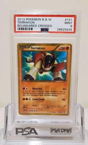 2012 POKEMON B&W BOUNDARIES CROSSED #151 TERRAKION PSA 9 MINT