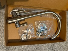 Franke Ascona U-Spout Twin Lever Monobloc Kitchen Mixer Tap - Decor Steel