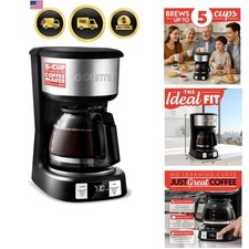 Drip Coffee Maker   5 Cup, One-Touch Brew, Pa...