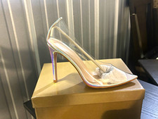 MissHeel Clear Plastic Pointed Toe Stiletto Pumps Slip On US 9 EU 39 UK 6