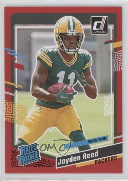 2023 Panini Donruss Rated Rookie Press Proof Red Jayden Reed #334 05ks