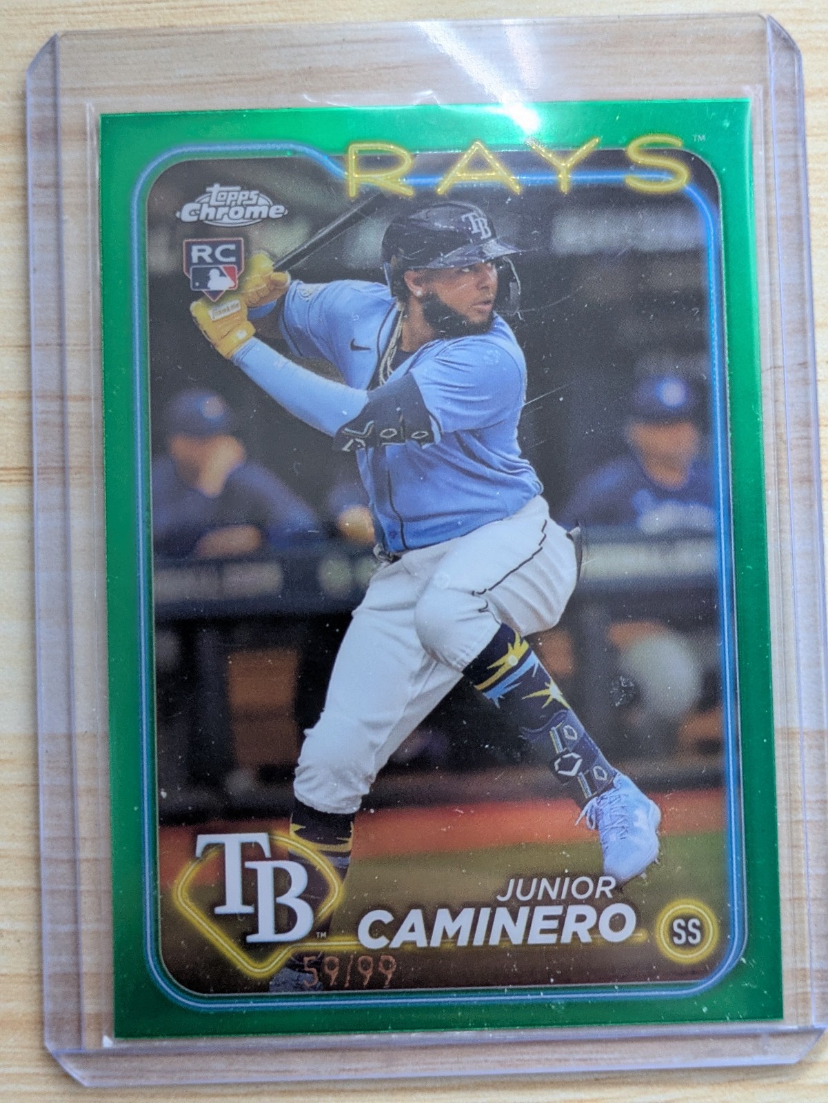 2024 Topps Chrome Junior Caminero Green Refractor /99 Rookie RC