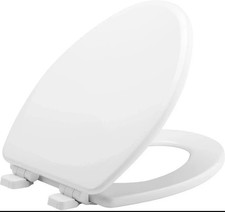 MAYFAIR 1843SLOW 000 Slow Close Elongated Toilet Seat White Enameled Wood
