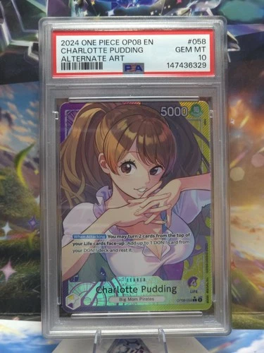 Charlotte Pudding (058) (Alternate Art) Leader OP08-058  PSA 10 English