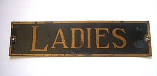 Antique "LADIES" Metal Restroom Sign 1911 Brown County Courthouse Green Bay WI