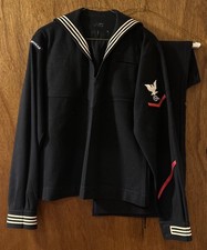 Vintage US Navy Enlisted Crackerjack Jumper Pants Wool Uniform Named 1960s MINT