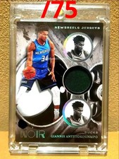 Giannis Antetokounmpo NBA Jersey Card /75 Prizm Rookie Wembanyama Topps