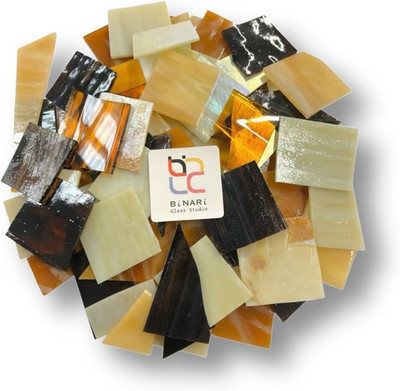Binari | Stained Glass Shards & Pieces 1.5 Lb - Assorted Colors & Textures Glass