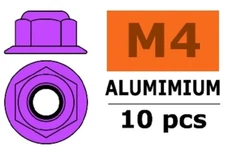 GForce - Purple M4 Flanged Nuts 10pcs Self Locking