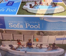 Member's Mark Oversized Inflatable Pool Sofa White Lounge Float Ships Same Day !