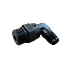 -6AN Flare To -8 ORB Male 90° AN Flare Swivel Fitting Black