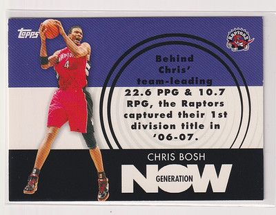 2007-08 Topps Generation Now #GN4 Chris Bosh - Raptors - 900   
