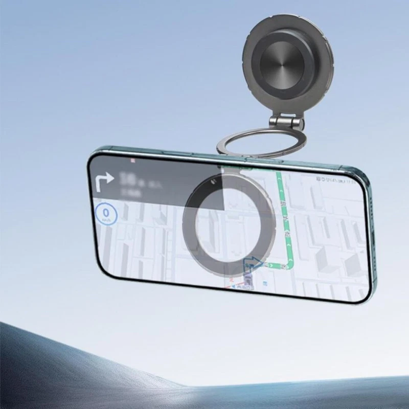 360° Magnetic Phone Holder Car Mount with Foldable Stand For iPhone Samsung NEW - Image 3 of 4