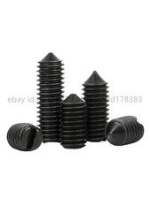 Black Steel Slotted Set Screws With Cone Point M2 M2.5 M3 M4 M5 M6 M8