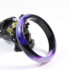 68mm Certified Natural Agate Chalcedony Lavender purple Jade Bangle j7206