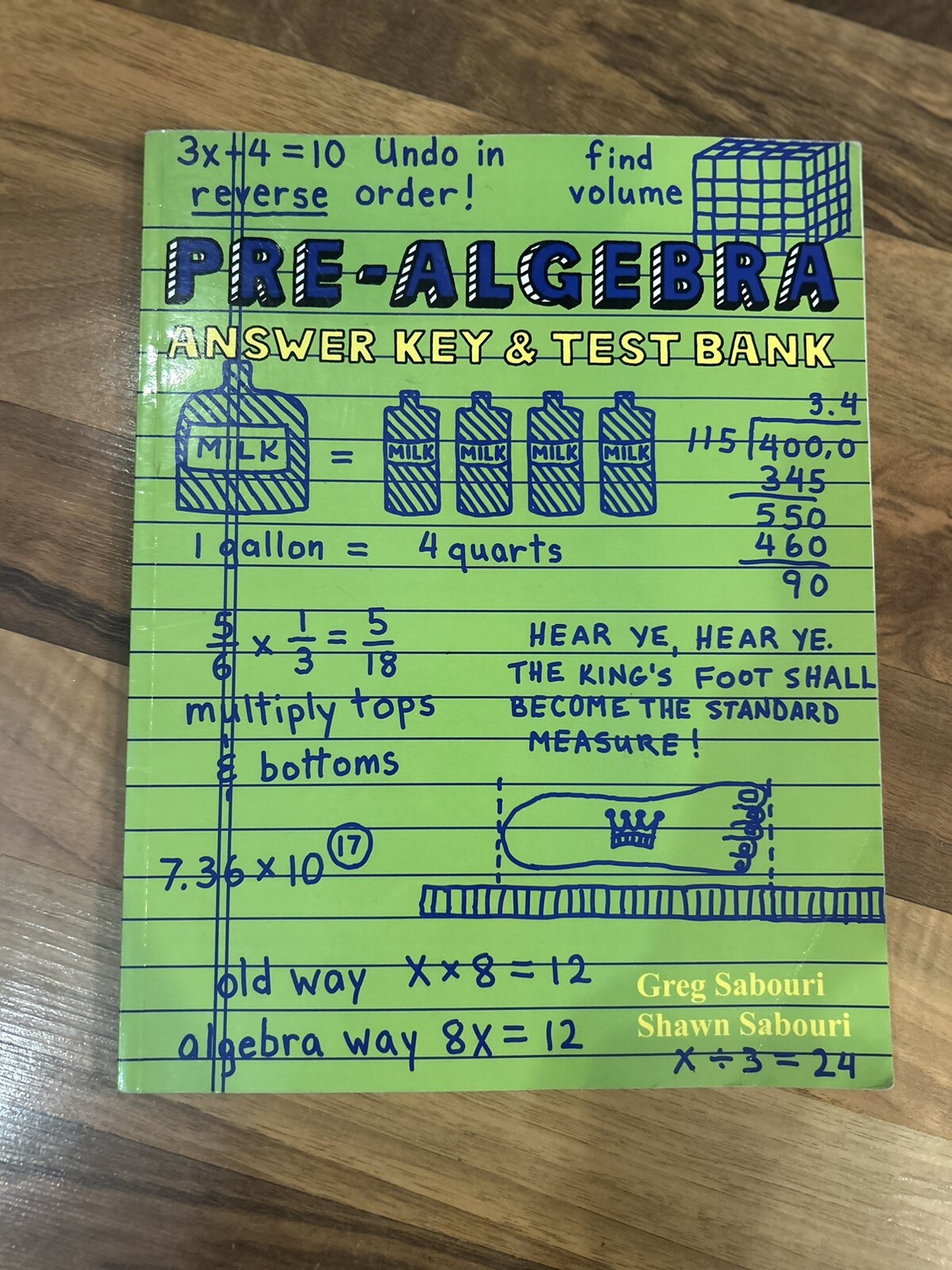 Pre-Algebra Answer Key &amp; Test Bank - Paperback By Greg Sabouri - GOOD ...