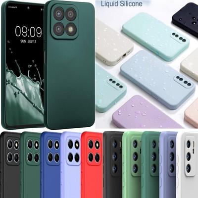 Für Honor X8B Hülle Liquid Silikon Stoßfest Gel Hülle Telefon & Displayschutz
