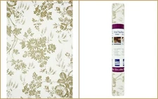  Taupe Rose Floral Toile Vinyl Non Adhesive Shelf Liner 3 Rolls
