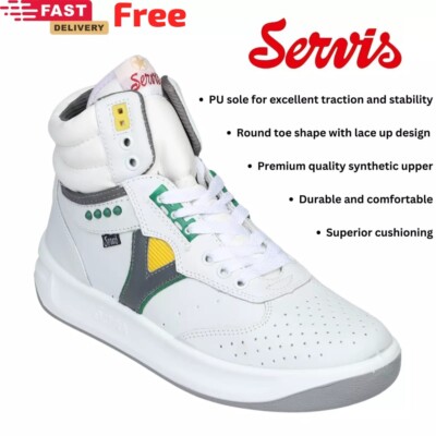 Servis Cheetah High Top Trainers White Yellow Green Shoes Afghani