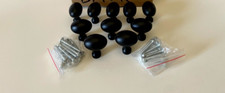 10 TEN  Oval Flat Black Cabinet Hardware Knobs