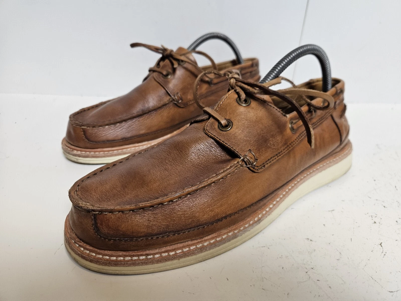 Hudson London Boat Shoe SER01 Mens Premium Soft Leather Walk Trek UK 8 EU 42
