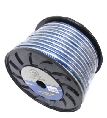400 FT 14ga Gauge Platinum Blue Stranded 2 Conductor Speaker Wire Car Home Audio