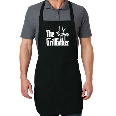 The GrillFather Funny Grill Godfather BBQ Father's Day gift Apron Full-Length