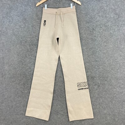 Sarahs Day x White Fox Active Womens Pants Size S Small Beige Knit Stretch 49119