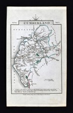 1814 John Cary Road Map Cumberland Cumbria Keswick Carlisle Penrith England UK