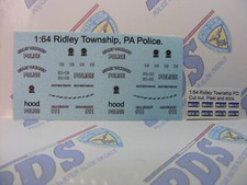 Ridley Township PA Police 1/64 Water slide Decals Fits GL Charger Explorer Tahoe