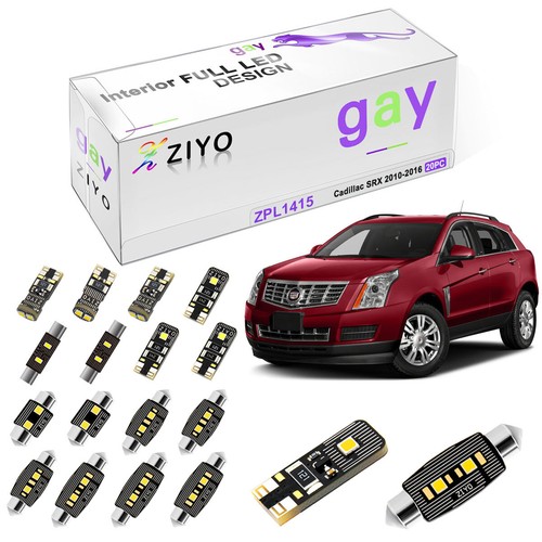 20 Bulbs Super White LED Interior Light Kit For Cadillac SRX 2010-2016 Package - Picture 1 of 6