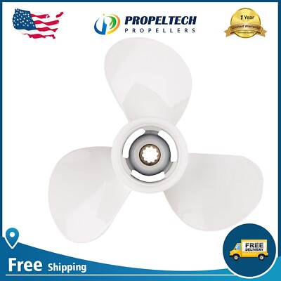 Aluminum Boat Propeller 9 7/8x9 Fit Yamaha Outboard Engines 20-30HP,10Tooth,RH