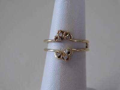 NEU 10KT Gelbgold 0,10 Karat Diamant filigran Ring Schutzgröße 6,25, 3,4 g