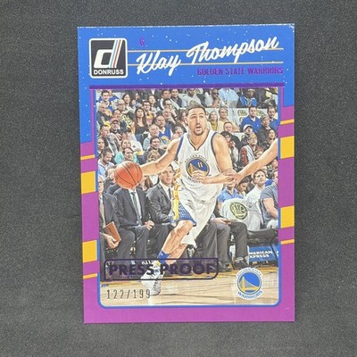 KLAY THOMPSON 2016-17 PANINI DONRUSS PRESS PROOF PURPLE /199 WARRIORS #136 