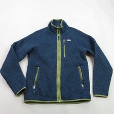 Patagonia Kids XL 14 Re-Tool Snap-T Fleece Jacket Full Zip Blue Green Activewear