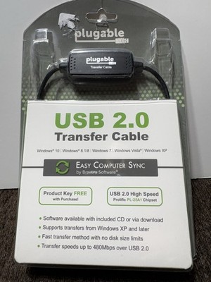 Plugable USB 2.0 Transfer Cable Easy Computer Sync USB-Easy-Tran w/ CD
