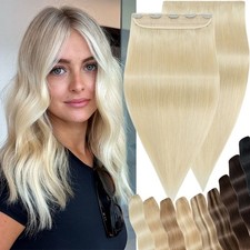 CLEARANCE Thick Remy Hairpiece Clip In Human Hair Extensions One Piece Full Head