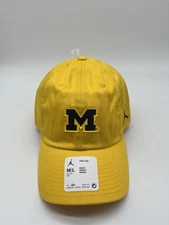Michigan Wolverines Jordan Brand Club Swoosh Performance Adjustable Hat - Maize
