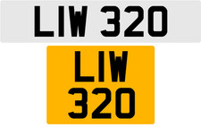 LIW 320 L 3x3 DATELESS PRIVATE NUMBER PLATE LEE LOU LUKE LUCY LEO LISA LIAM LEN
