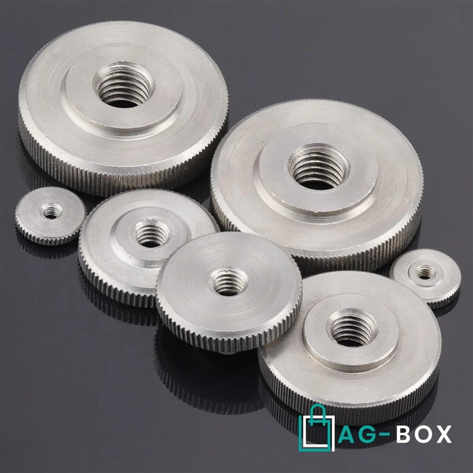 Rändelmutter M3 M4 M5 M6 M8 M10 DIN 467 Edelstahl VA Niedrige Form - Bild 4 von 4