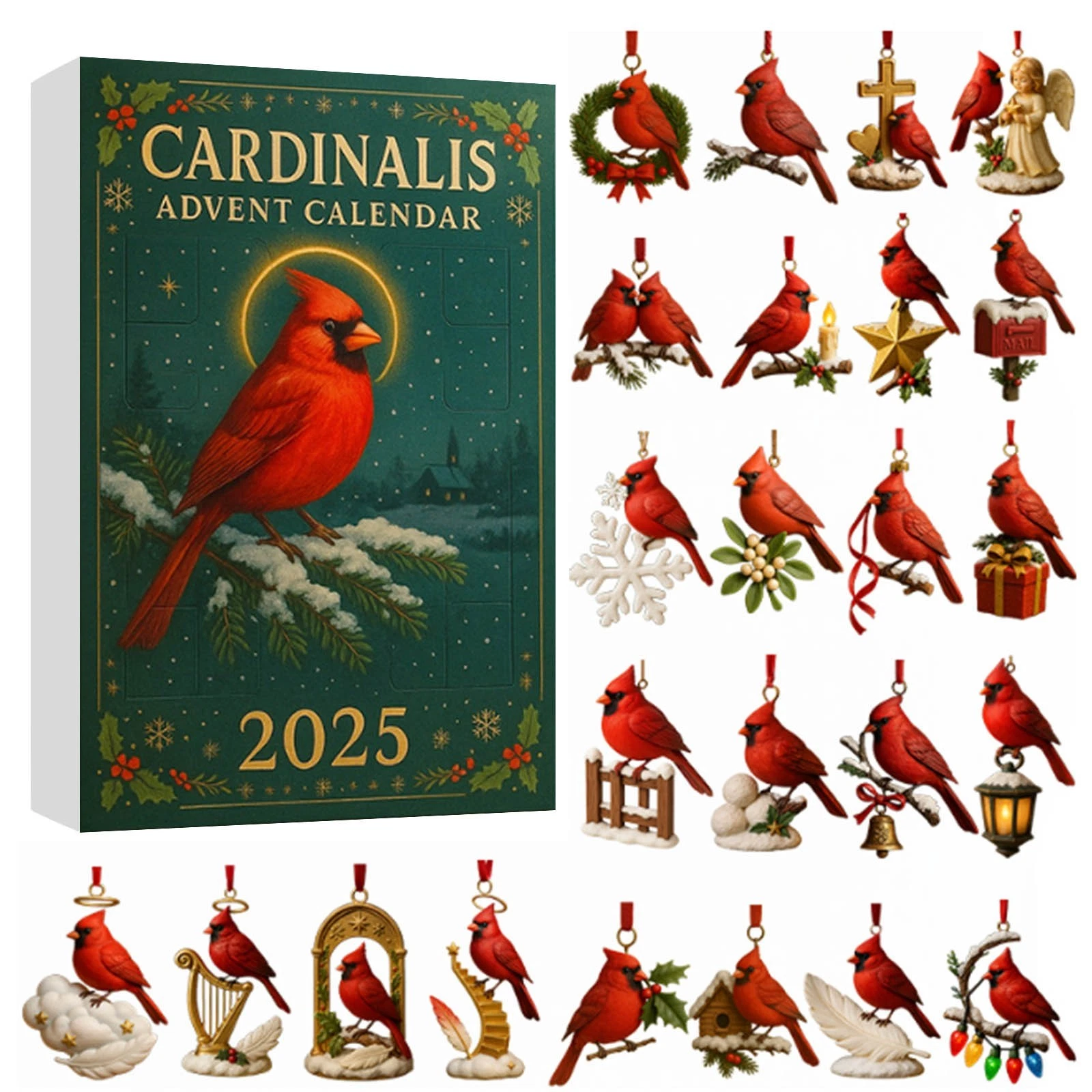 2025 Cardinalis Acrylic Advent Calendar 24 Days 2D Collectibles Decor